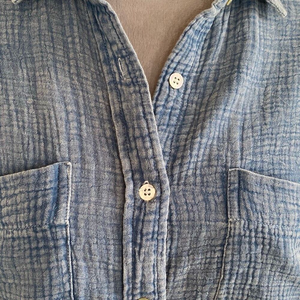 MAGASCHONI 100% Organic Cotton Gauze Long Sleeve Button Down Shirt Sz XS/001 - Picture 8 of 11